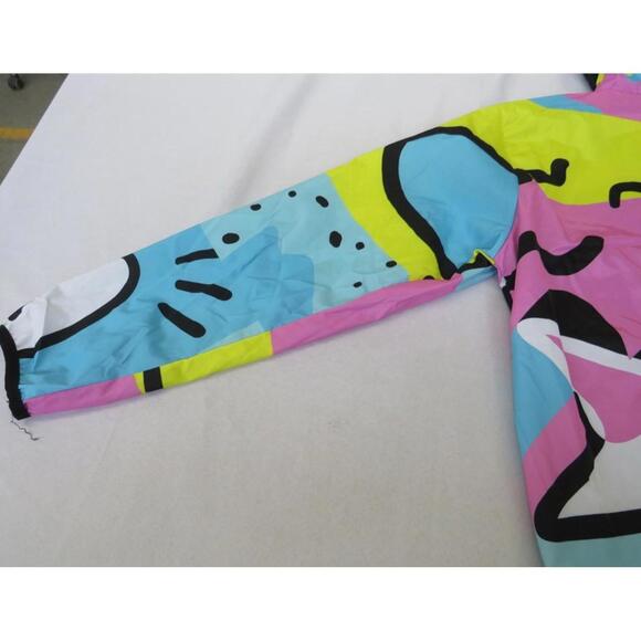 Reason Men’s RELAX ANORAK 80s Colorful Pullover Hoodie Windbreaker Jacket Large - Picture 15 of 16